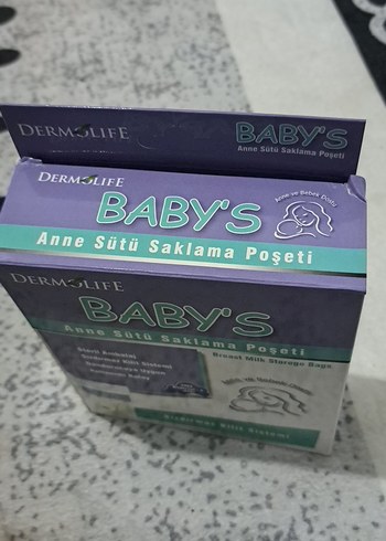 Baby's Anne Sütü Saklama Poşeti Beyaz Gri - Görsel 2