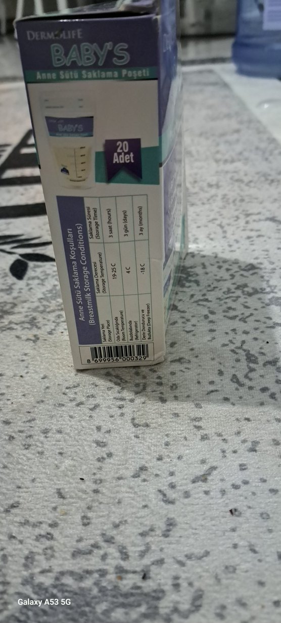 Baby's Anne Sütü Saklama Poşeti Beyaz Gri - Görsel 3