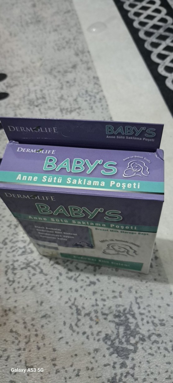 Baby's Anne Sütü Saklama Poşeti Beyaz Gri - Görsel 2