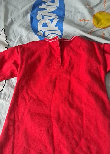 Kız Çocuk Kırmızı Uzun Kollu Baskılı Tişört - Görsel 3