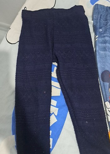 Kız Çocuk Elastik Bel Baskılı Kot Tayt - Görsel 3