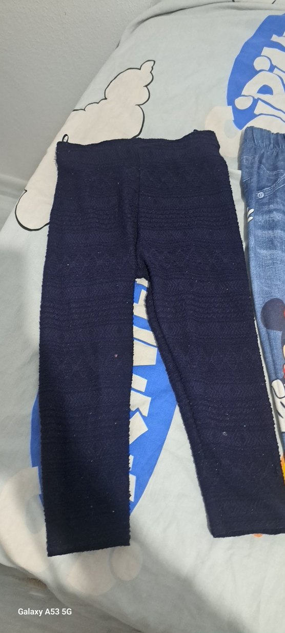 Kız Çocuk Elastik Bel Baskılı Kot Tayt - Görsel 3