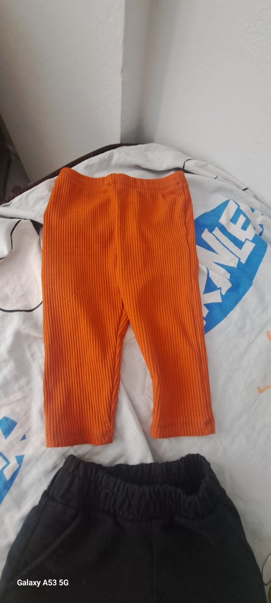 kiz Çocuk Turuncu Dar Kesim Eşofman Altı - Görsel 2