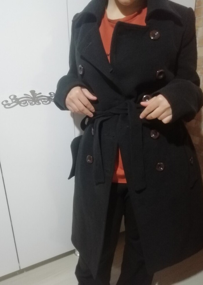 Bayan kaşe kaban siyah - Görsel 3