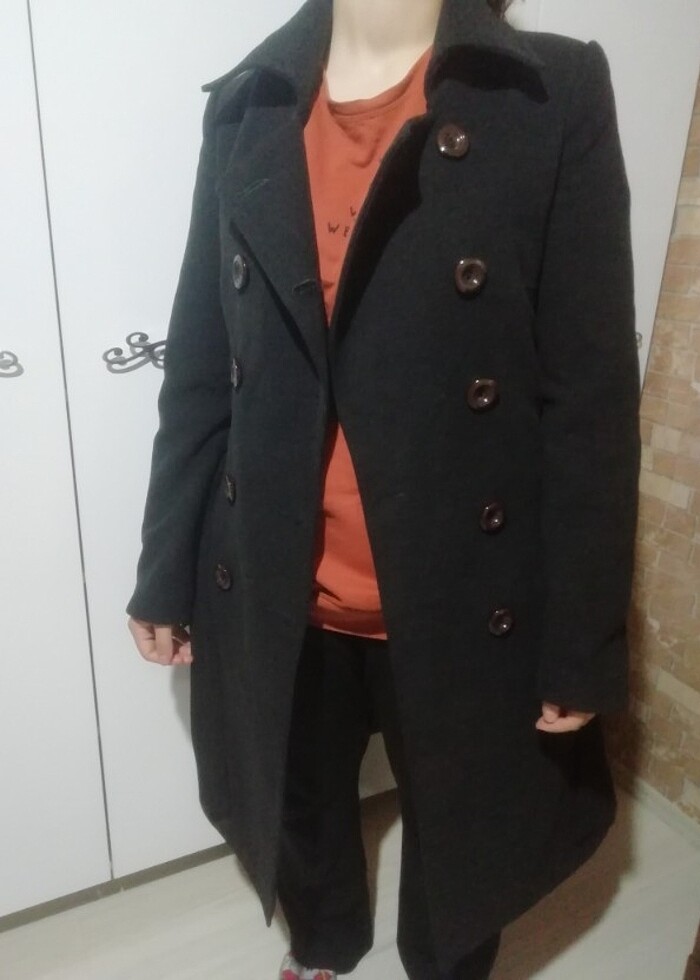 Bayan kaşe kaban siyah - Görsel 4