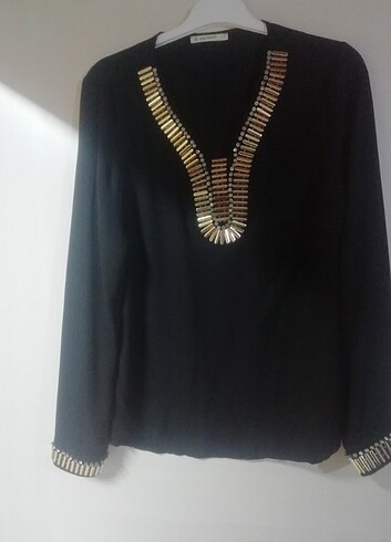 Taşlı bayan bluz - Görsel 2