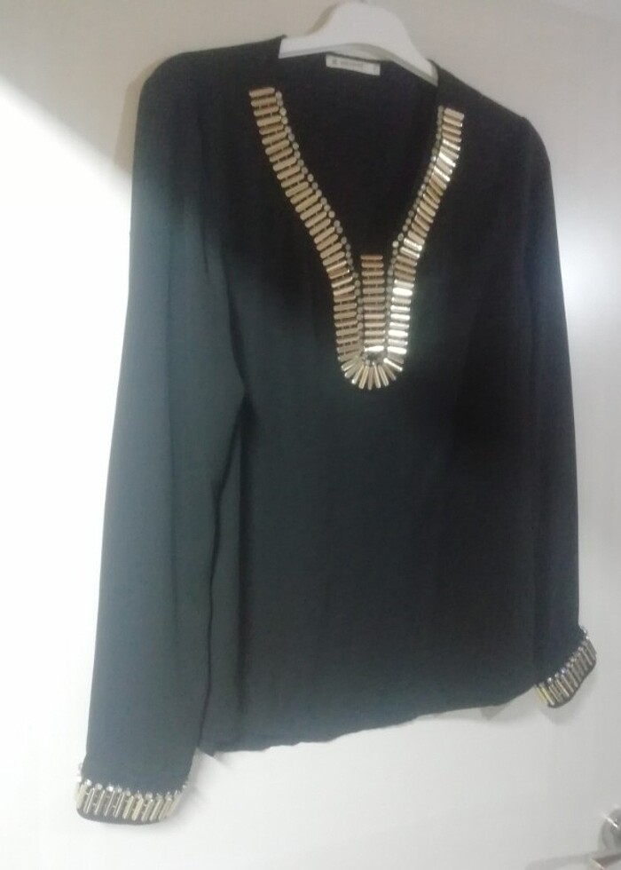 Taşlı bayan bluz - Görsel 3