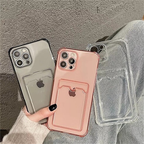 iPhone 11 / 12 / 13 Serisi İçin Kartlıklı Kılıf Köşe Korumalı