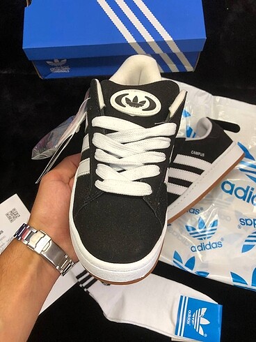 37 Beden siyah Renk Adidas Campus Siyah Beyaz