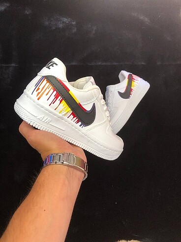 40 Beden Air Force 1 Boyalı Beyaz siyah