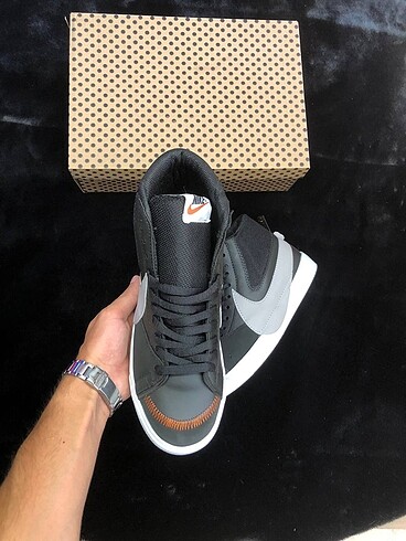 37 Beden Nike Blazer Jumbo Siyah Gri