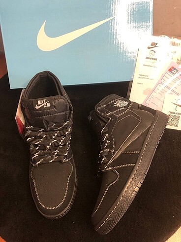 41 Beden siyah Renk Nike Jordan Travis Scott Mid Black