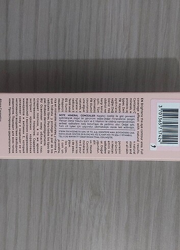 Beden Renk Kutusunda Note Mineral Kapatıcı 201 Rengi