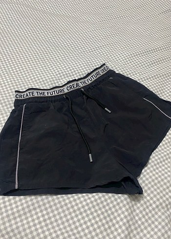 s Beden Kadın Siyah Mini Spor Şort