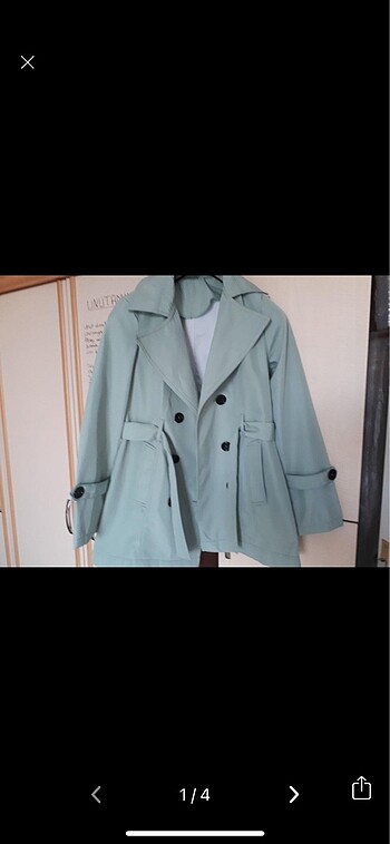 m Beden turkuaz Renk Trenchcoat