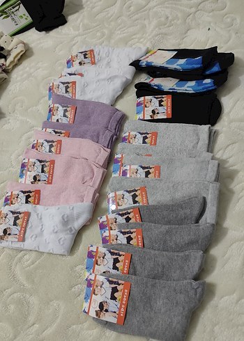 Nakışlı Renkli Kız Çorabı Seti - Görsel 2