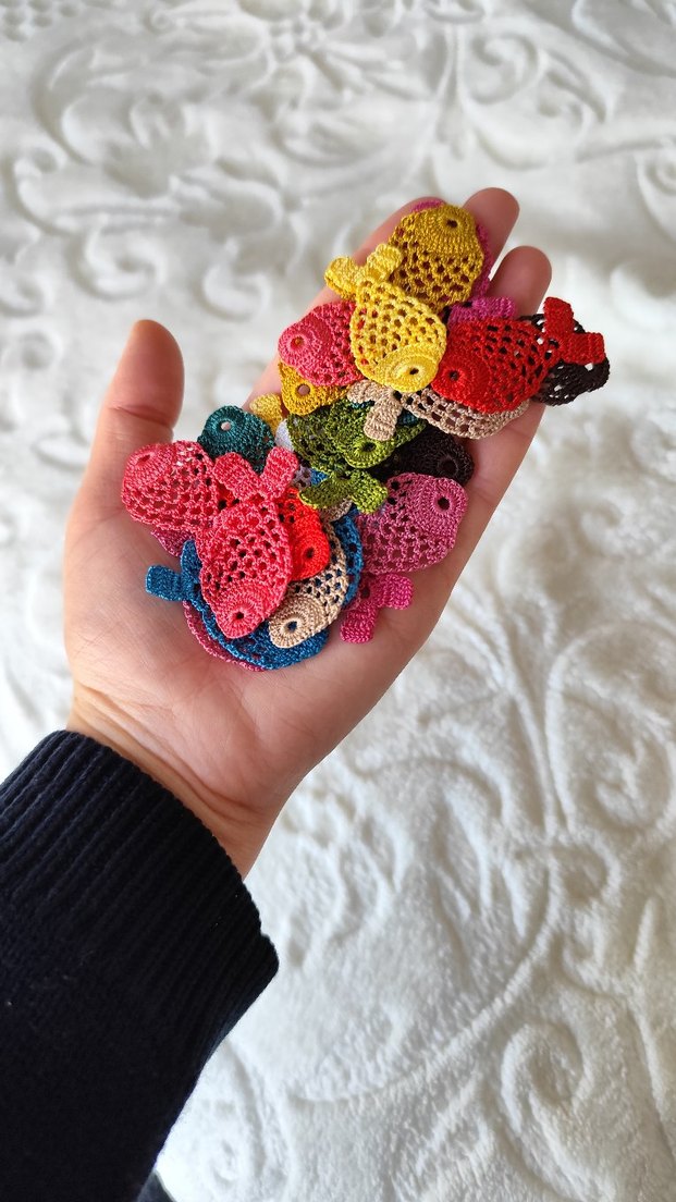 Renkli El Yapımı Bohem Balık Süsleri - Görsel 2