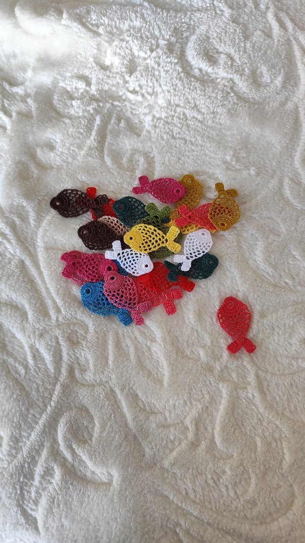 Renkli El Yapımı Bohem Balık Süsleri - Görsel 3