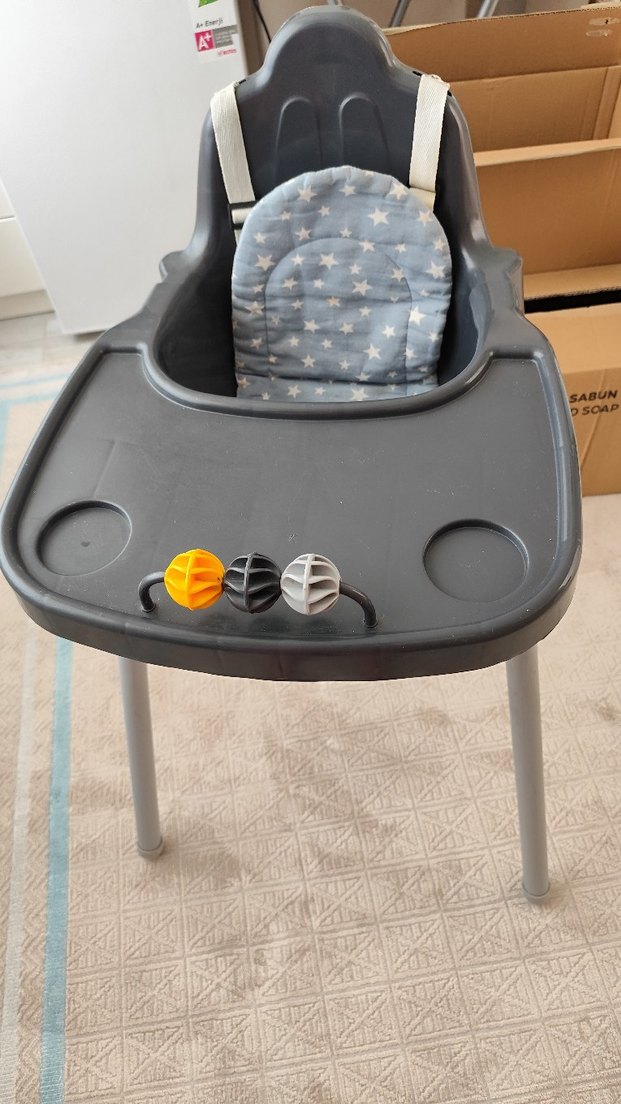 Gri Bebek Mama Sandalyesi - Görsel 4