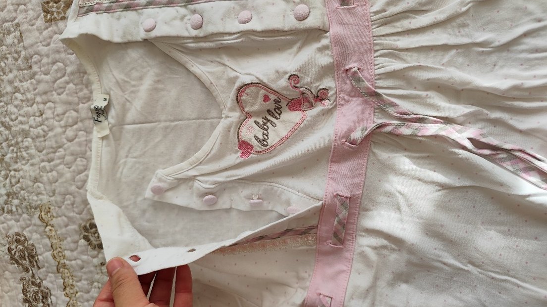 Beyaz Bohem Vintage Kadın Uzun Kısa Kollu Gecelik - Görsel 3