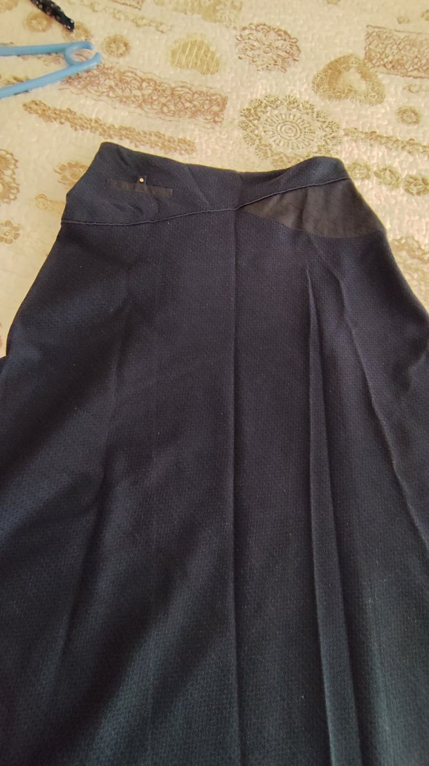 Kadın Siyah Uzun Drapeli Etek - Görsel 2