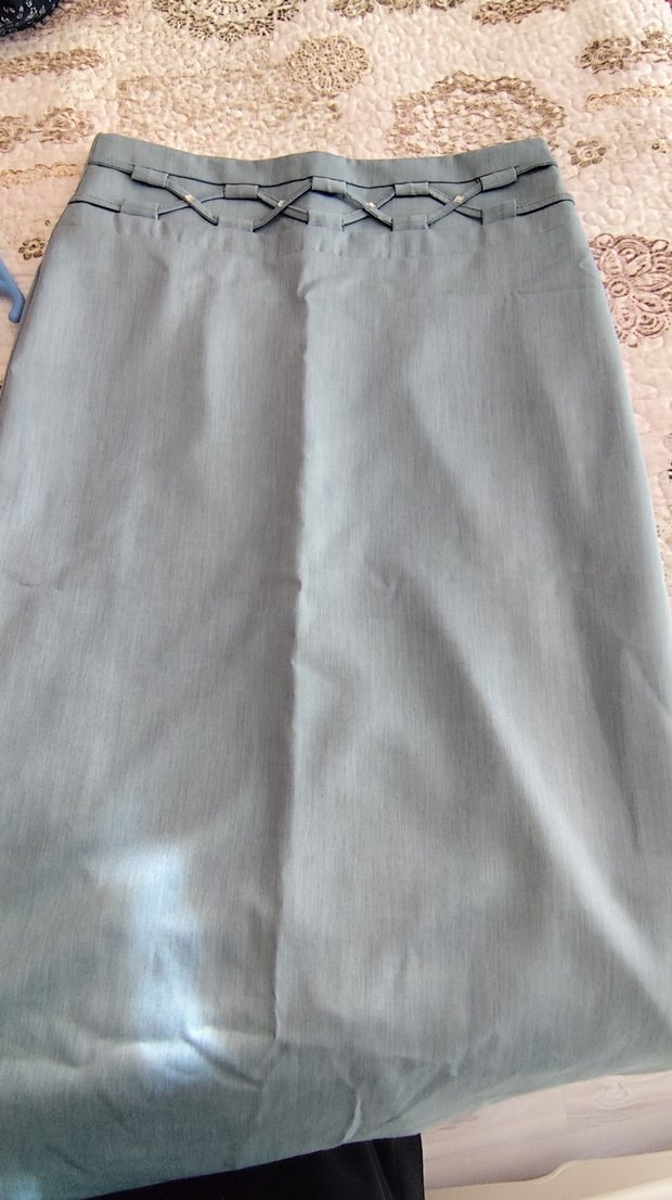 Uzun Drapeli Kadın Etek - Görsel 3