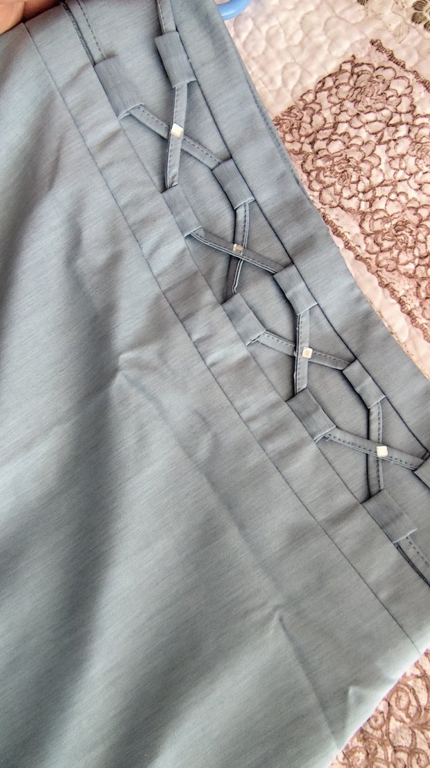 Uzun Drapeli Kadın Etek - Görsel 4