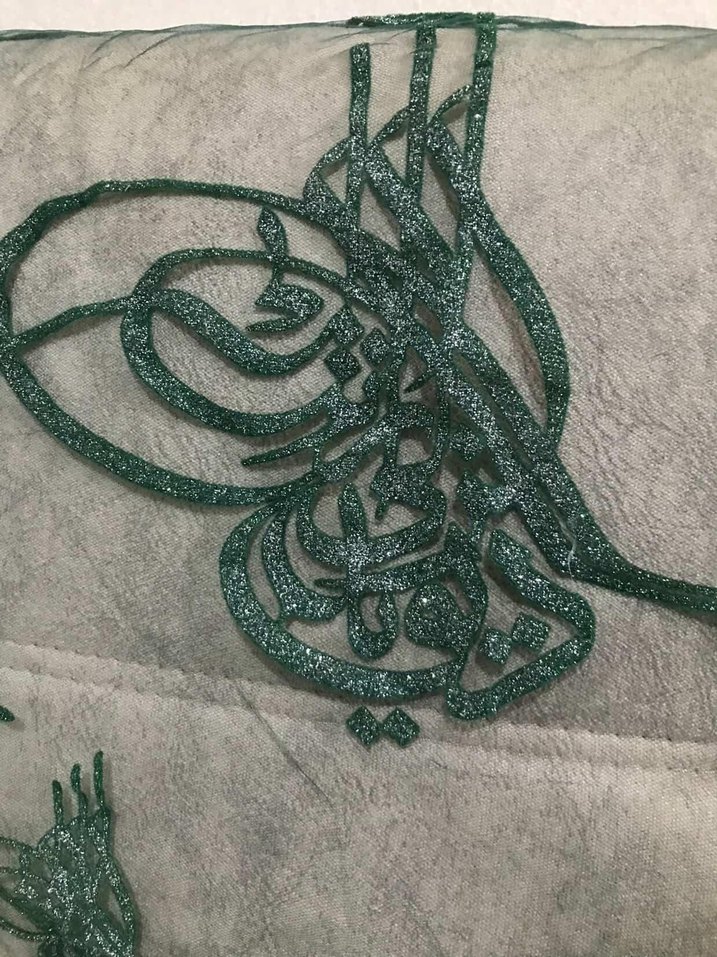 Yeşil Dantel Detaylı erkek omuz örtüsü - Görsel 2