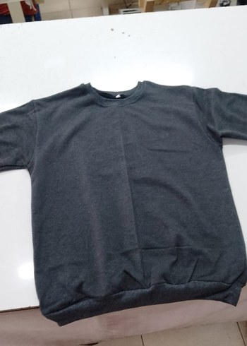 Gri Kadın Basic Bisiklet Yaka Sweatshirt - Görsel 2