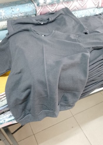 Gri Kadın Basic Bisiklet Yaka Sweatshirt - Görsel 3