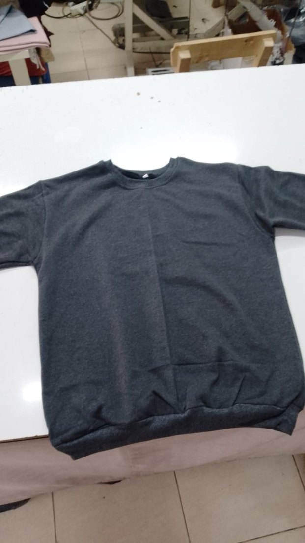 Gri Kadın Basic Bisiklet Yaka Sweatshirt - Görsel 2