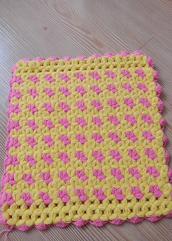 Bordo Çiçek Desenli Örgü Banyo Süngeri - Görsel 8