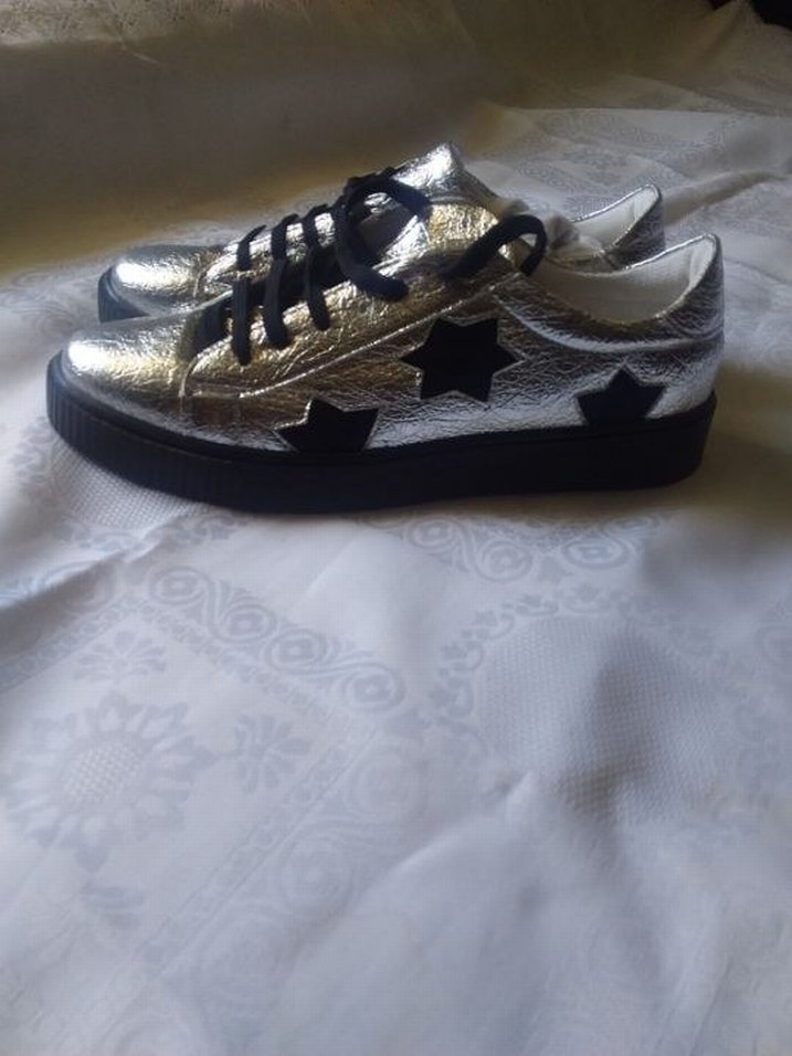 Kadın Parlak Gri Spor Ayakkabı - Görsel 2