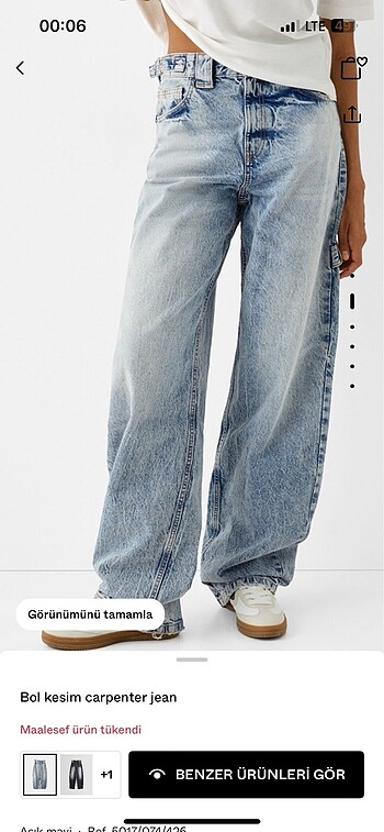 Bershka Bol Kesim Carpenter Jean