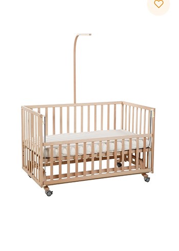 Doğal Ahşap Asansörlü Sallanabilir Beşik 70x130 cm - Görsel 2