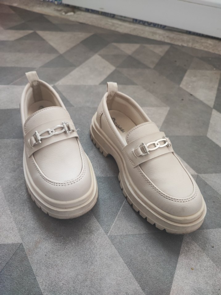 Bej Tokalı Çocuk Günlük Loafer Platform - Görsel 2