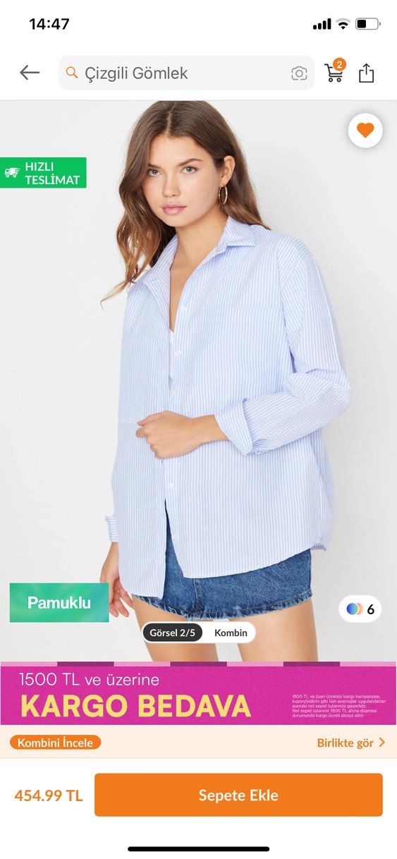 Mavi Çizgili Gömlek - Görsel 3