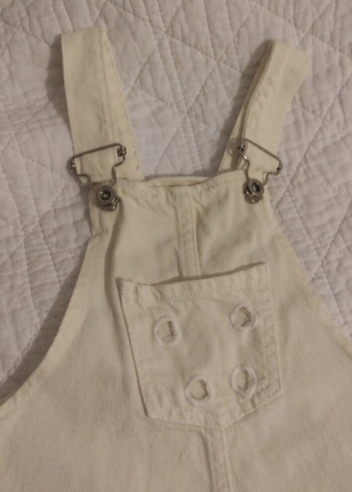 Krem renkli zara salopet - Görsel 2