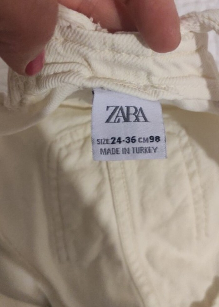 Krem renkli zara salopet - Görsel 3