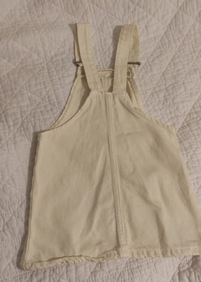 Krem renkli zara salopet - Görsel 4