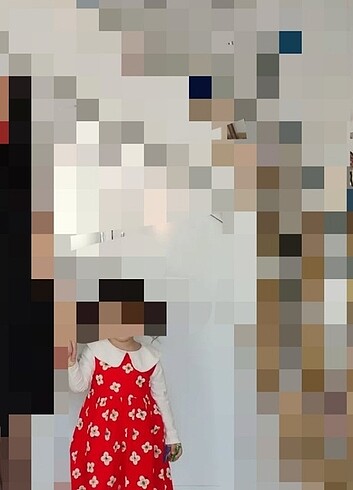 Kırmızı papatya desenli elbise - Görsel 5