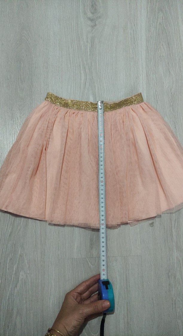 kavun içi rengi açık turuncu Nakışlı Kız Çocuk Etek - Görsel 3