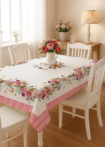 dijital baskılı Beyaz Masa Örtüsü leke tutmaz kumaştır - Görsel 3