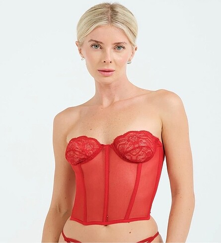 Straplez Dantel Korse