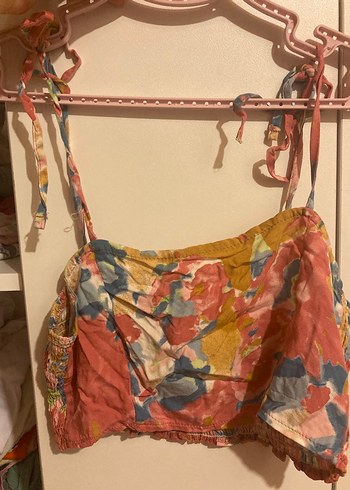 Bohem Çok Renkli Bağcıklı Crop