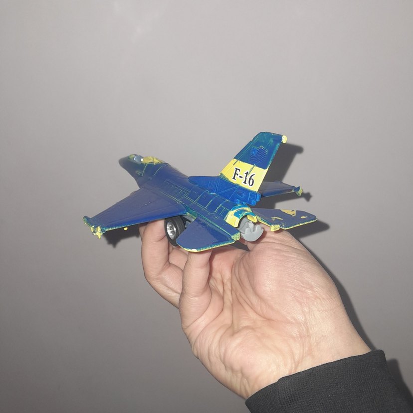 Renkli Mavi F-16 Oyuncak Uçak - Görsel 5