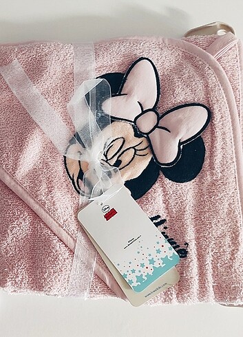 Minnie mouse bebek banyo havlusu 