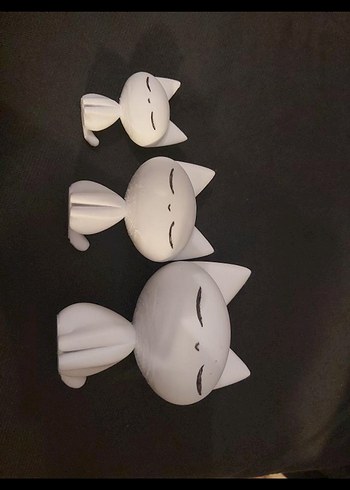 Beyaz 3D Kedi Figürleri Seti - Görsel 2