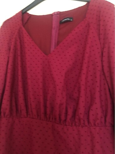Bordo mini elbise şifon