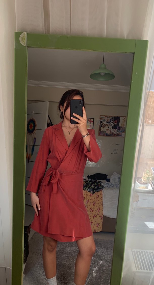 Mango kiremit uzun kol business elbise - Görsel 3